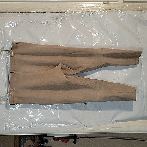 On Course Riding Breeches Tan Knee Patch Equestrian Pants Trousers M designer - Picture 4 of 8